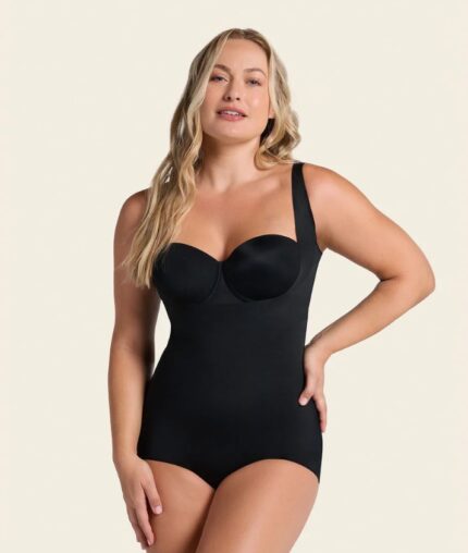 LEONISA-SmartCore Plunge Back Classic Sculpting Body Shaper