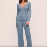 Eberjey - Pointelle V Neck Henley & Pointelle Pant