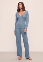 Eberjey - Pointelle V Neck Henley & Pointelle Pant