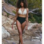 مارجولين – مايوه قطعة واحدة ثلاثي الألوان "أمبر" مع تفاصيل ذهبية