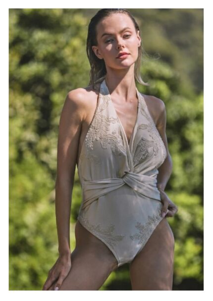 Marjolaine - One-piece swimsuit with embroidery