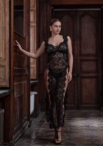 Marjolaine - Sexy long babydoll in black lace