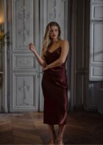 Marjolaine - Long silk nightie with sexy back details