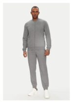 طقم رجالي سويت شيرت وبنطال خصر مطاطي من - رمادي - Emporio Armani