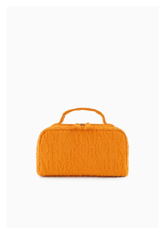 ⁦Emporio Armani -    Beachwear satchel in bold 3D logo fabric⁩ - الصورة ⁦1⁩