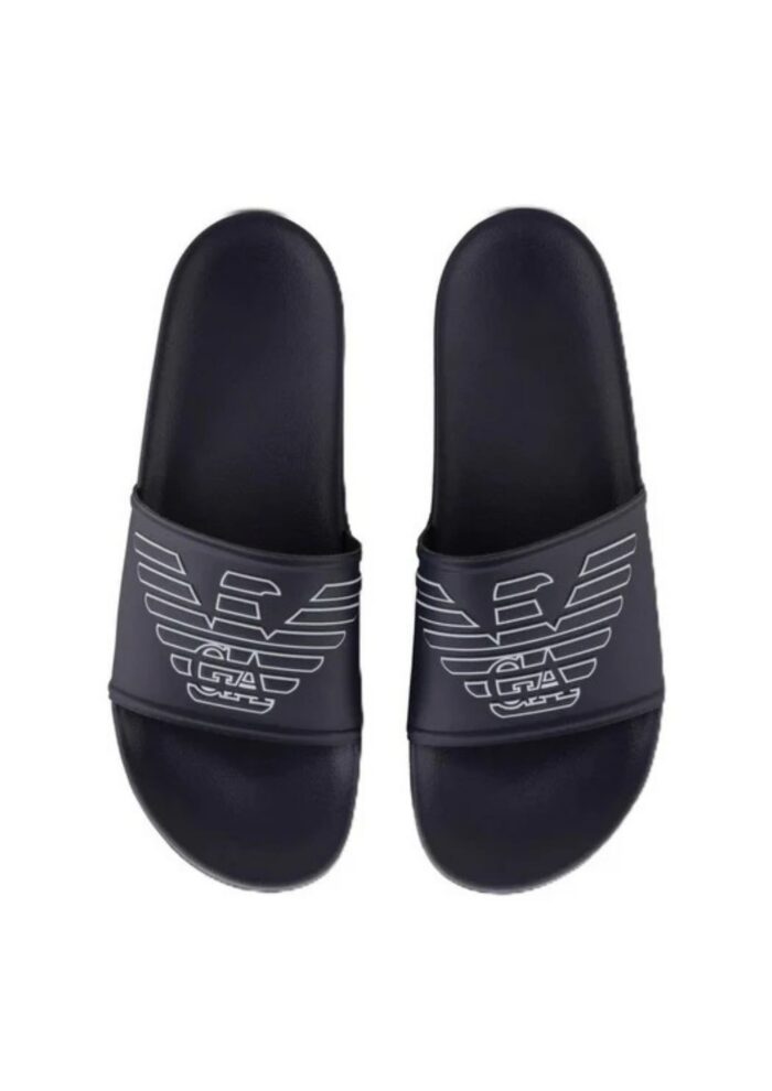 ⁦Emporio Armani -  PVC slides with oversized, embossed eagle⁩ - الصورة ⁦1⁩
