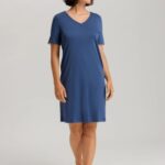 *HANRO-Short Sleeve Nightdress 100 cm