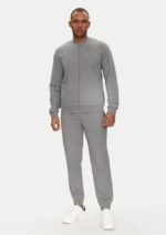 Emporio Armani - Basic terry jersey loungewear zip-up sweatshirt with hood & Logo Cotton Regular Fit Elastic Waist Ribbed Leg Men's Trousers