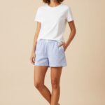 Emporio Armani - Loungewear Bermuda shorts with all-over, striped eagle logo motif/Tshirt