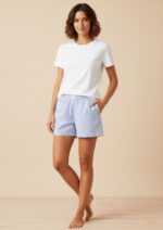 Emporio Armani - Loungewear Bermuda shorts with all-over, striped eagle logo motif/Tshirt
