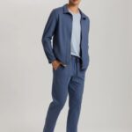 HANRO- Jacket with stand-up collar, zip and two pockets & long trousers