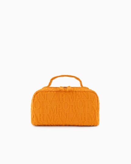 Emporio Armani -    Beachwear satchel in bold 3D logo fabric