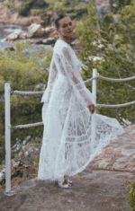 ⁦Marjolaine - Romantic long negligee in white lace⁩ - الصورة ⁦2⁩