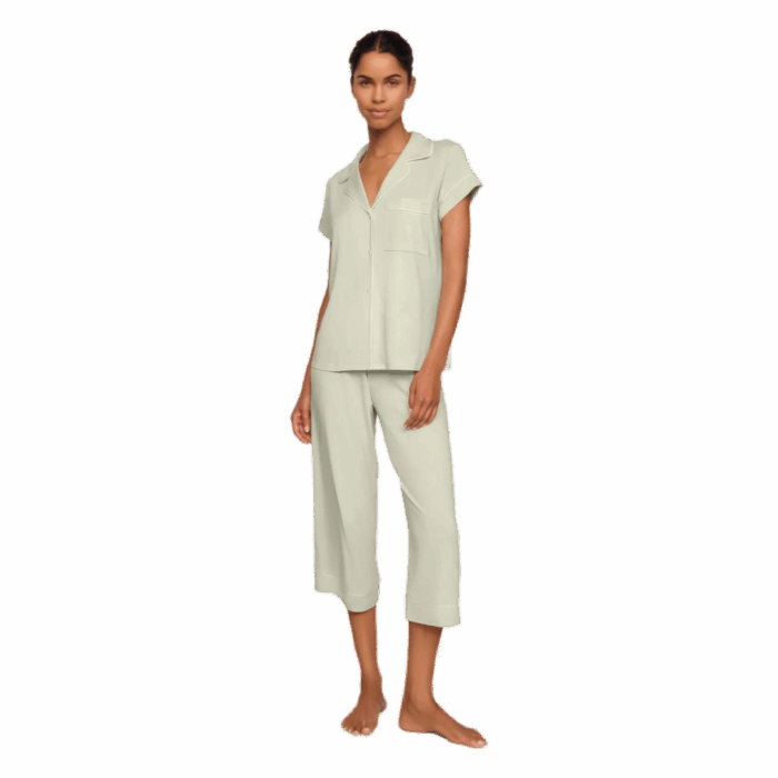 ⁦Eberjey-Gisele TENCEL™ Modal Short Sleeve Cropped PJ Set⁩ - الصورة ⁦1⁩