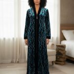 Diamond Tea - Printed Stretch Velvet Zip Lounger