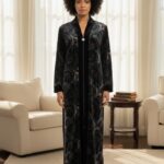 Diamond Tea - Printed Stretch Velvet Zip Lounger