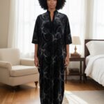 Diamond Tea - Printed Stretch Velvet Caftan