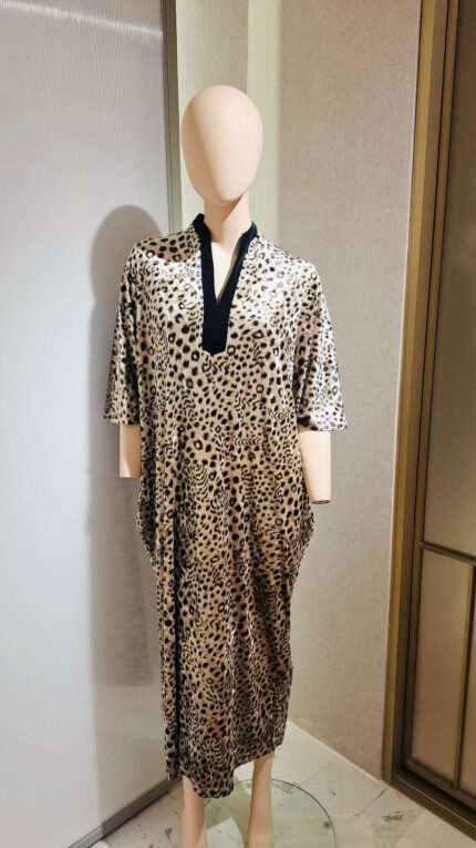 Diamond Tea - Printed Stretch Velvet Caftan
