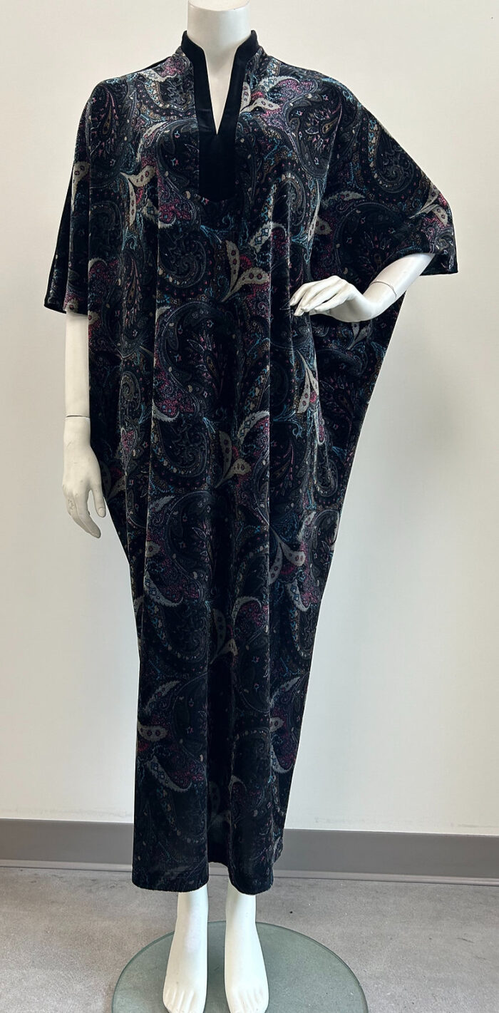 Diamond Tea - Printed Stretch Velvet Caftan - Image 1