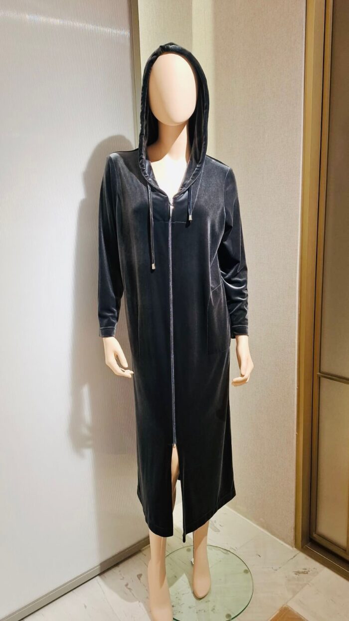 Diamond Tea - Plain Stretch Velvet Hooded - Image 1