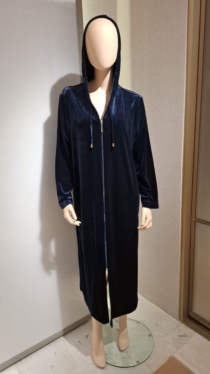 Diamond Tea - Plain Stretch Velvet Hooded - Image 1