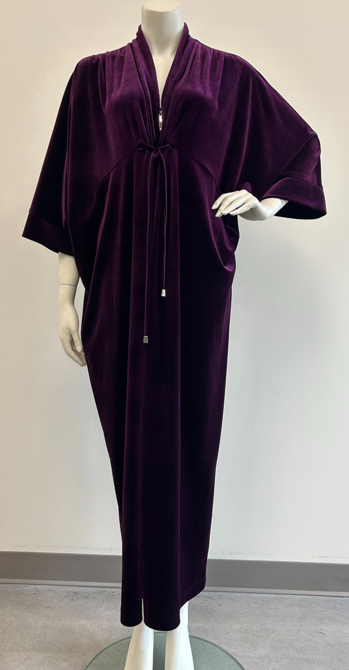 Diamond Tea - Plain Stretch Velvet Zip - Image 1