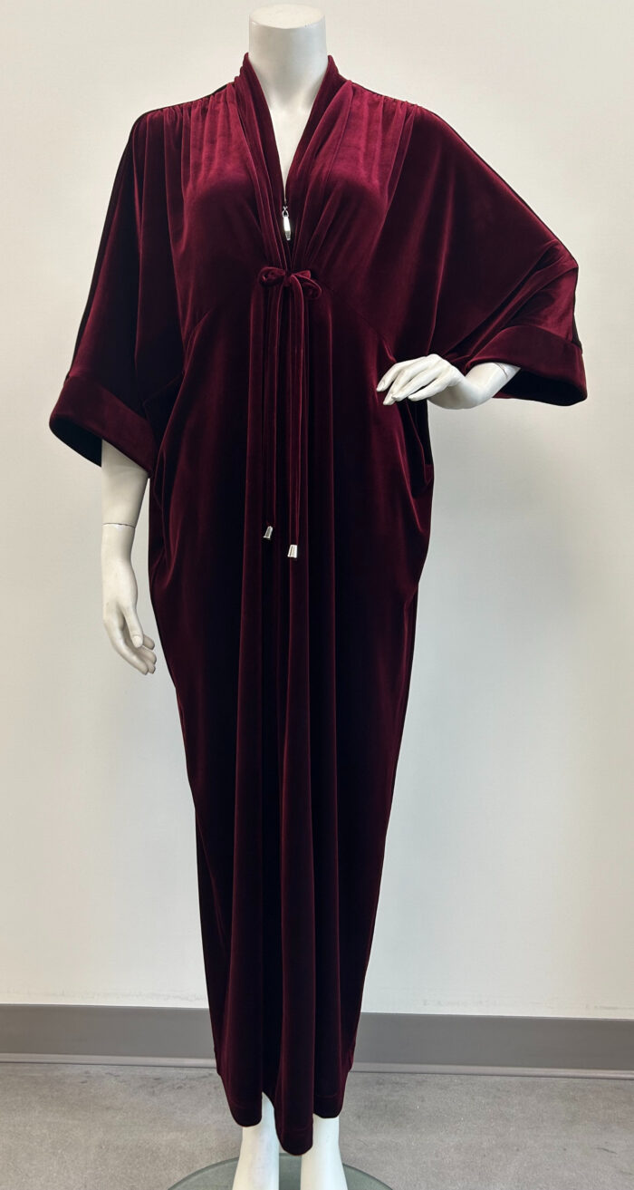 Diamond Tea - Plain Stretch Velvet Zip - Image 1
