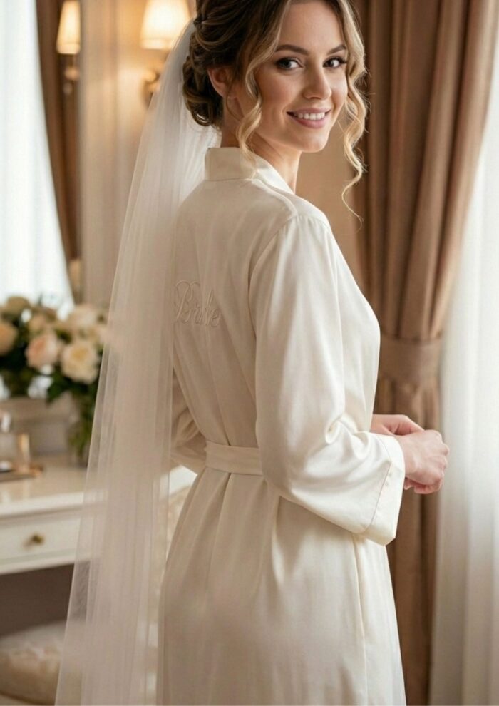 Sarah Foster - Satin Bride Robe - Image 5
